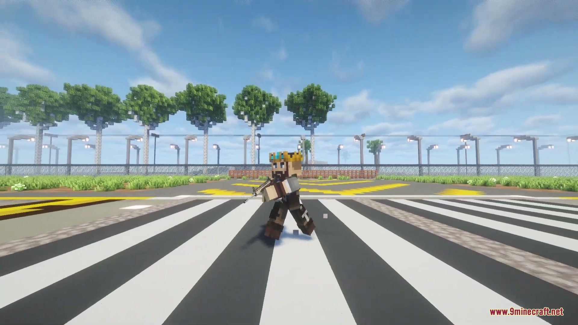 Prone Velocity Mod Screenshot 7 Player performing a tactical dolphin dive on a runway while holding a gun