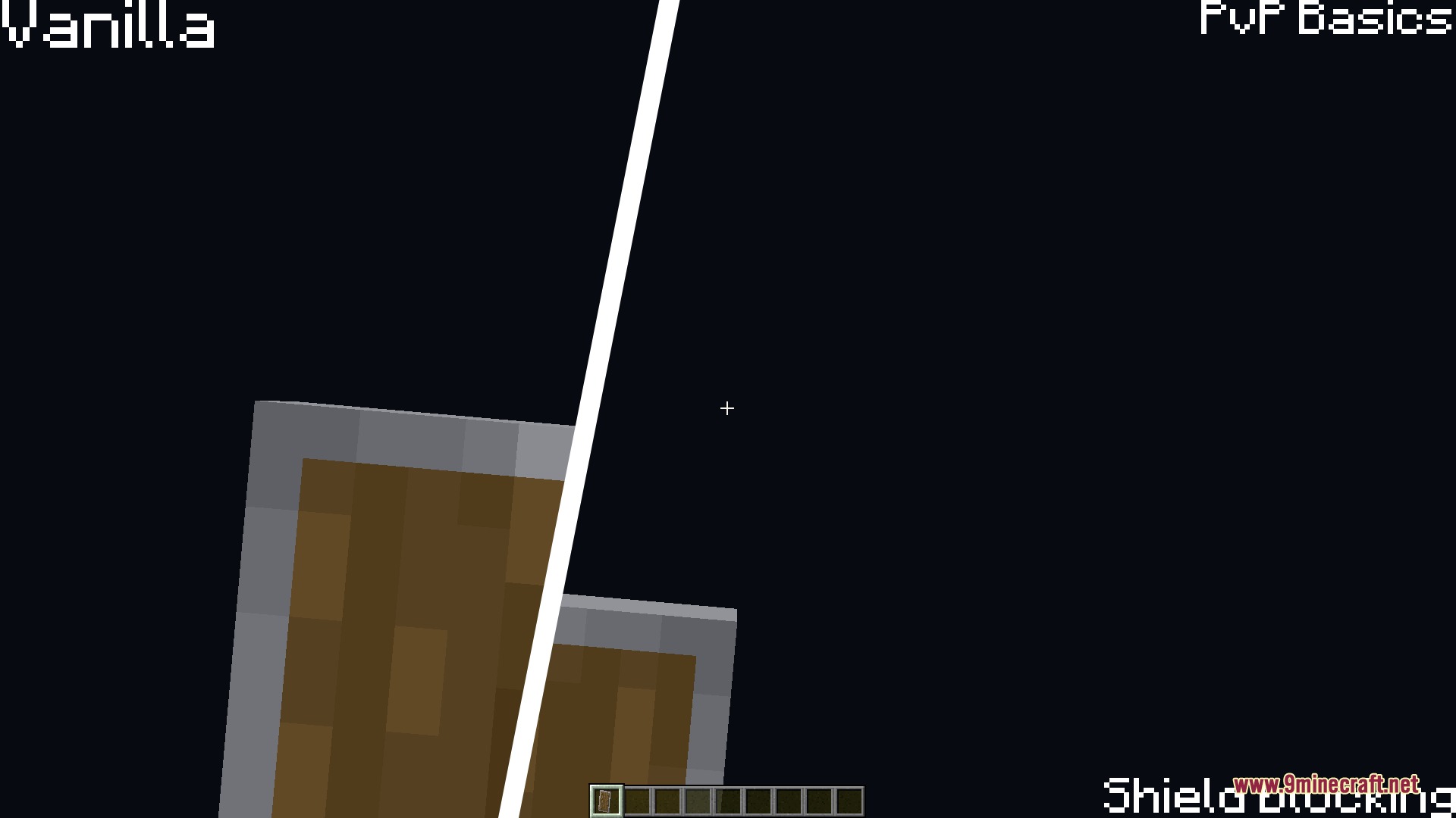 PvP Basics Resource Pack Screenshot 2 Lower shield position on the screen for improved visibility during combat