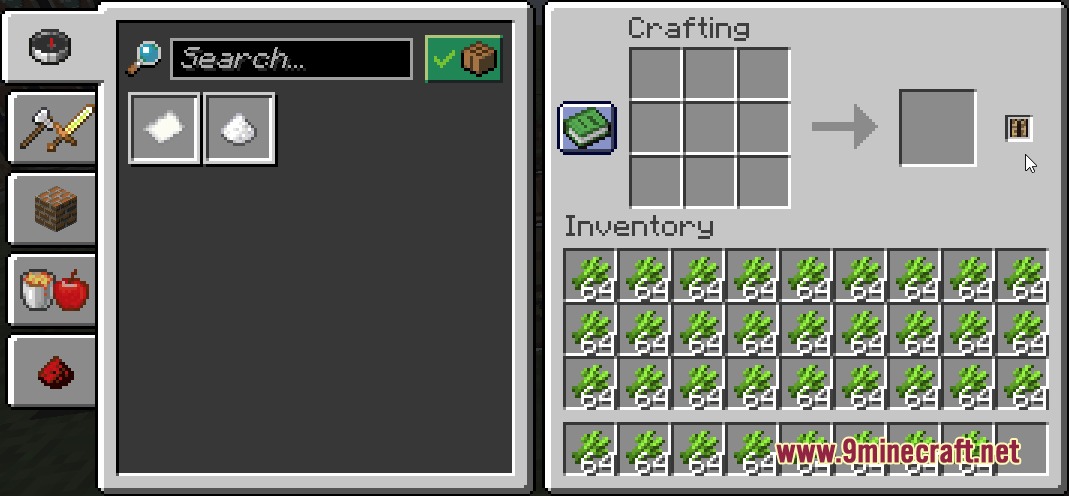 Quality of Queso Mod Screenshot 1 Crafting paper from a full inventory of sugar cane using bulk buttons