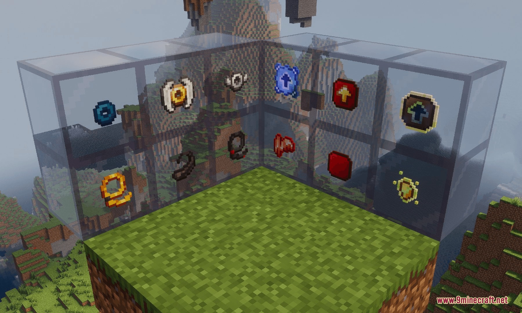 A showcase of items and rings from the Quantum Utility Logic Mod
