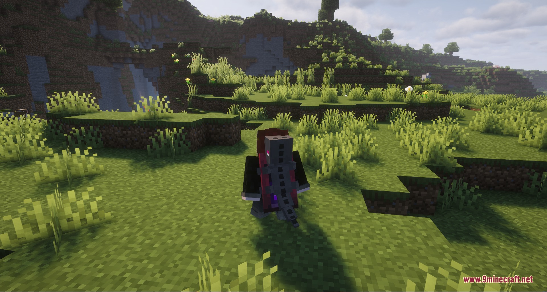 RPG Adventurer Mod Screenshot 7 A Minecraft player character wearing a Gluttony pet companion on their back