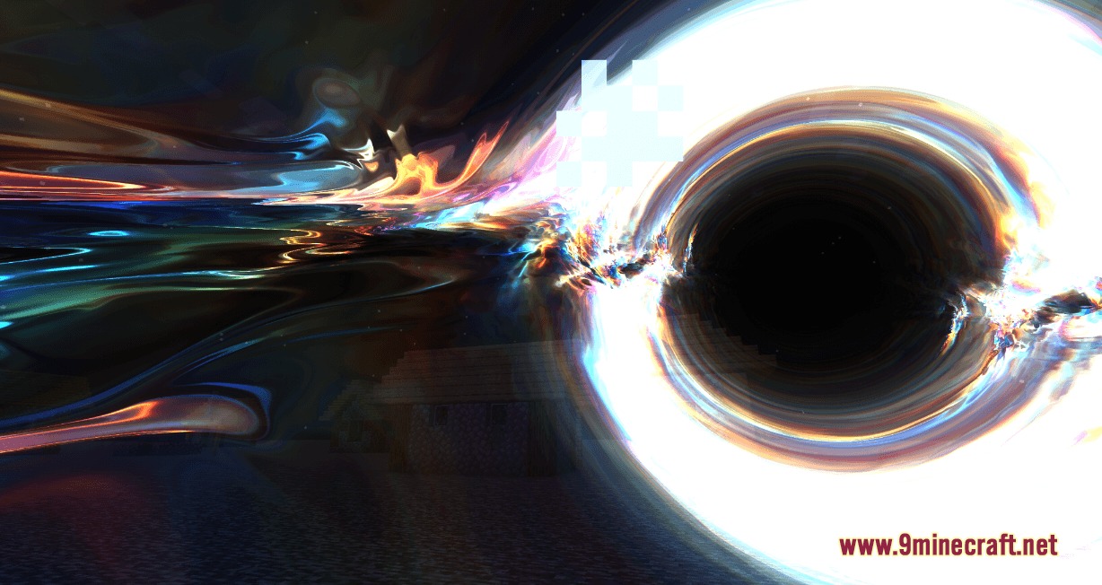 Radiant Arcane Phantasm Mod Screenshot 3 A massive black hole spell distorts the surrounding landscape with gravitational lensing