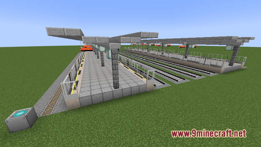 Rapid Rail Artisan Mod Screenshot 1 A large train station with multiple platforms built using Rapid Rail Artisan Mod