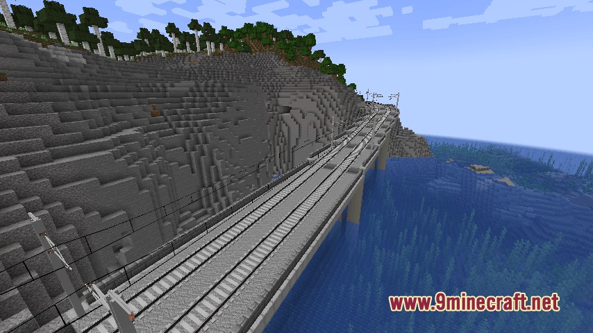 Rapid Rail Artisan Mod Screenshot 3 Rapid Rail Artisan Mod creates long railway bridges with overhead catenary lines