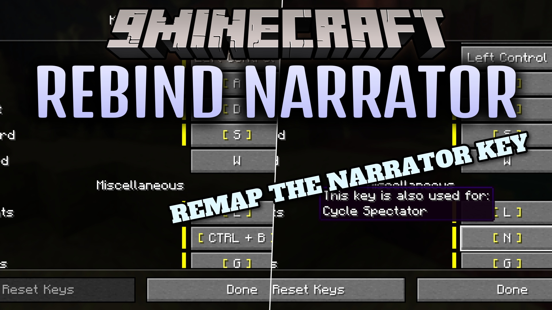 Rebind Narrator 9minecraft Mod