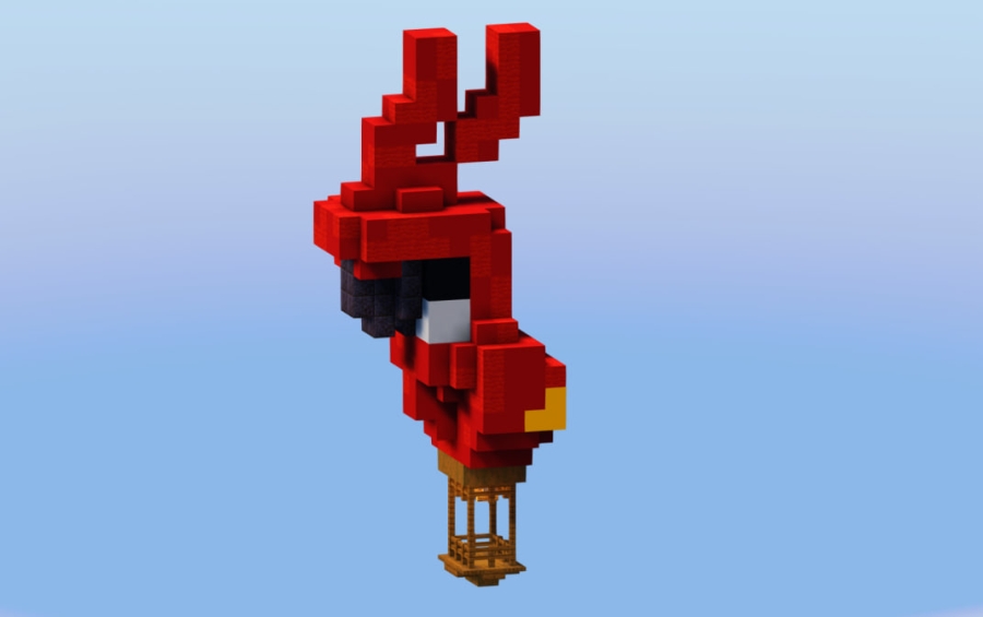 Red Parrot Hot Air Balloon Schematic Thumbnail