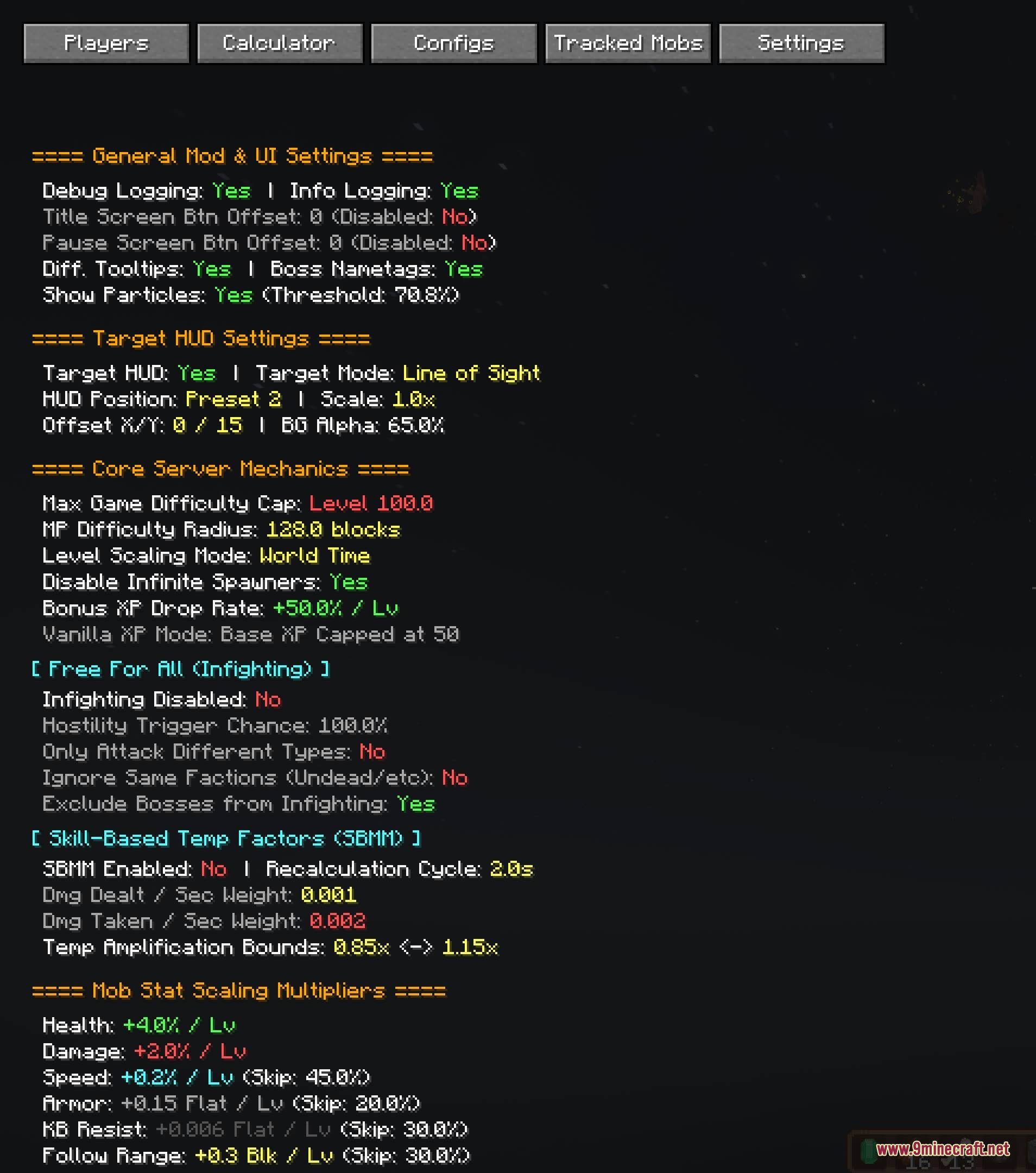 Relentless World Mod Screenshot 7 Relentless World Mod settings menu displaying various configuration options for game difficulty