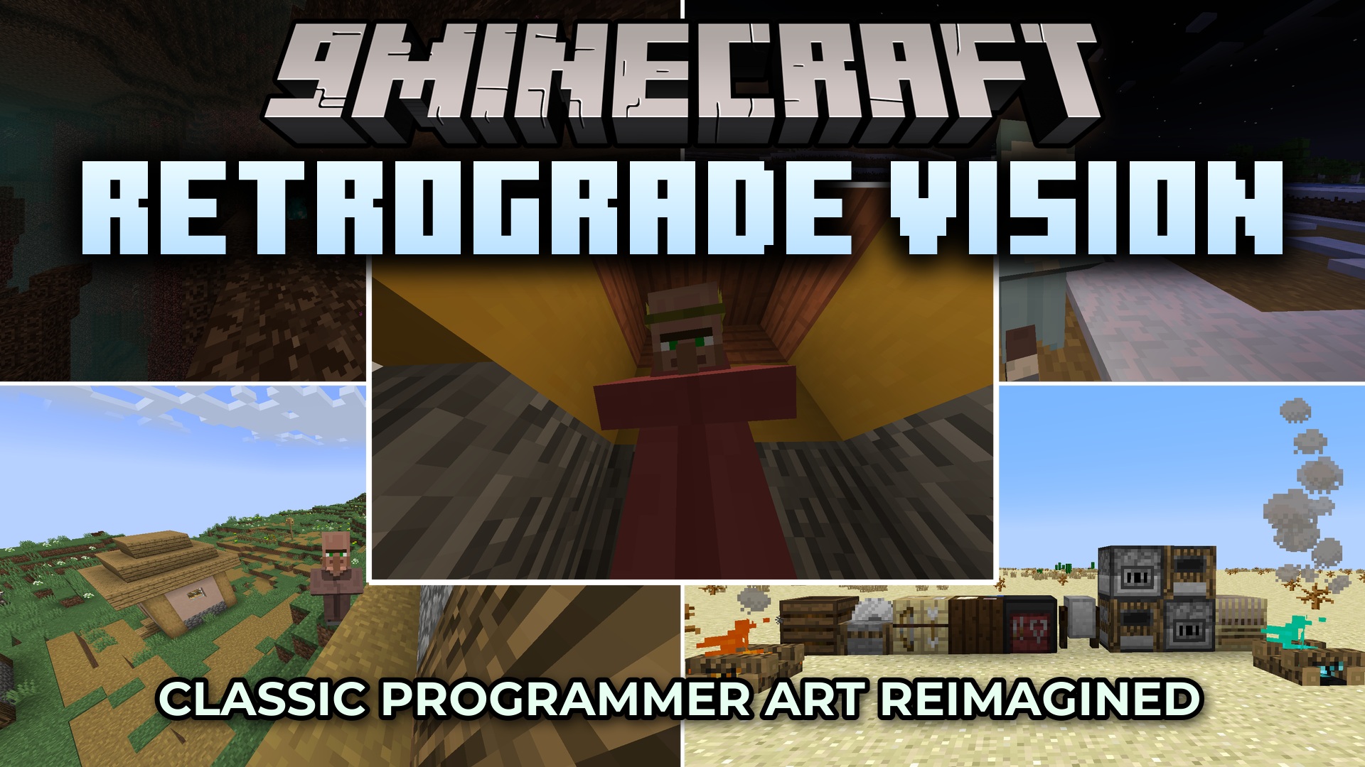 Retrograde Vision Resource Pack (1.21.11, 1.20.1) – Classic Programmer Art
