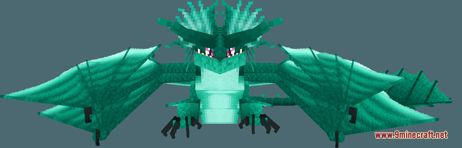 Rift Side Realms Resource Pack Screenshot 2 A bright teal Stormcutter dragon with large wings and head frills