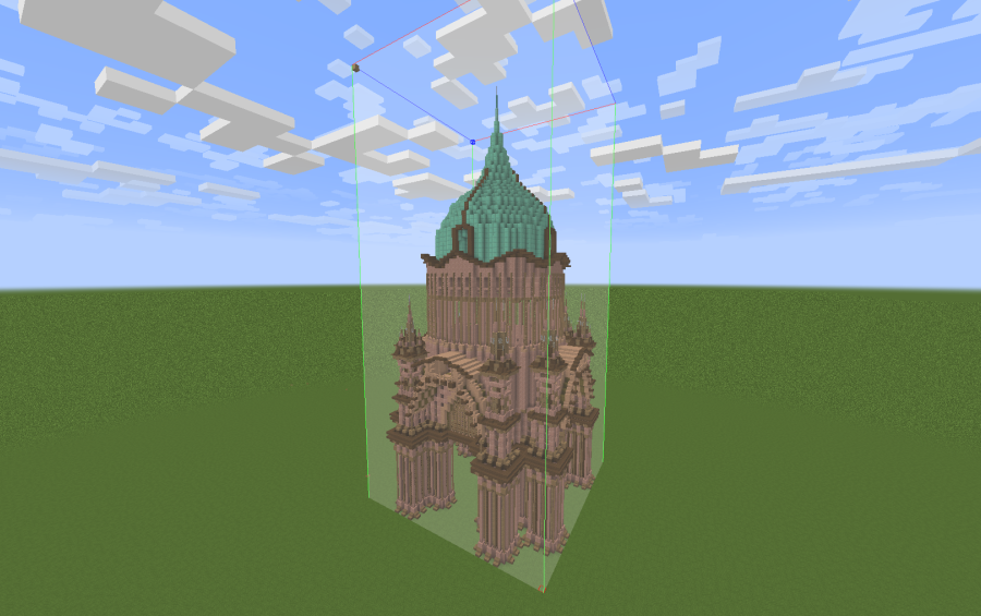 Large Russian cathedral schematic with a green dome inside a selection box