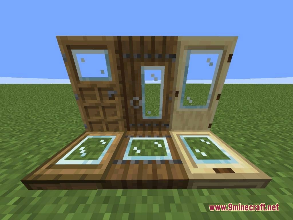 Russo Tweaks Resource Pack Screenshot 2 Wooden doors and trapdoors with glass windows from Russo Tweaks pack