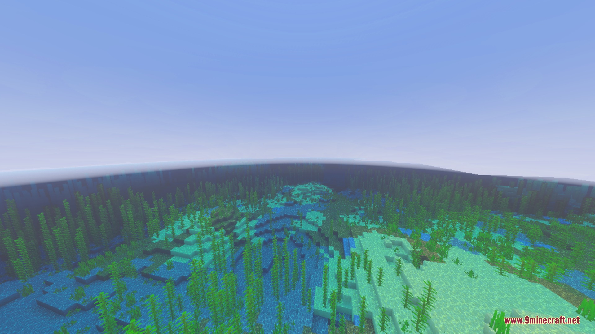 Saturation Visual mod enhances the vibrant colors of an underwater kelp forest