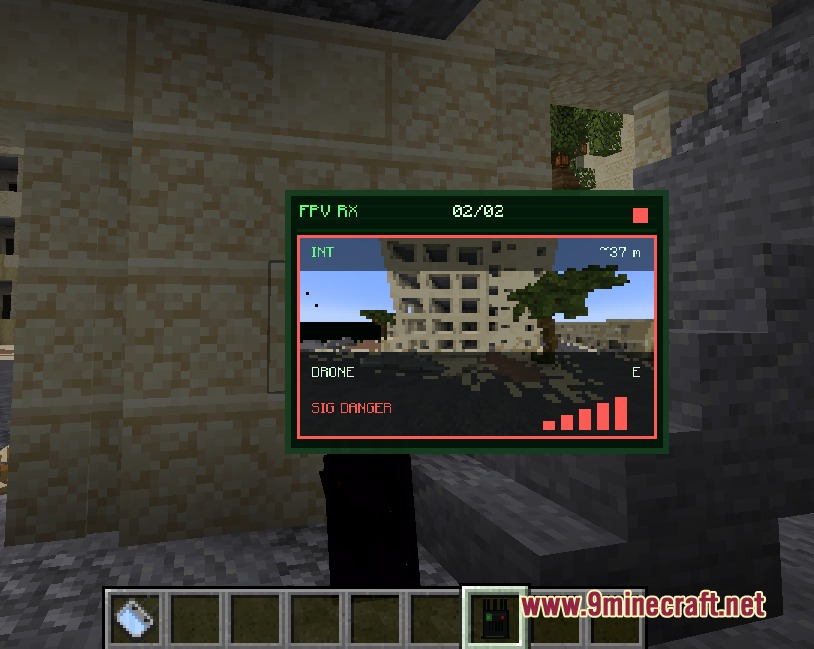 SBW Drone Warfare Mod (1.21.1, 1.20.1) – Pilot Combat Drones to Bomb Enemy Bases — screenshot 1