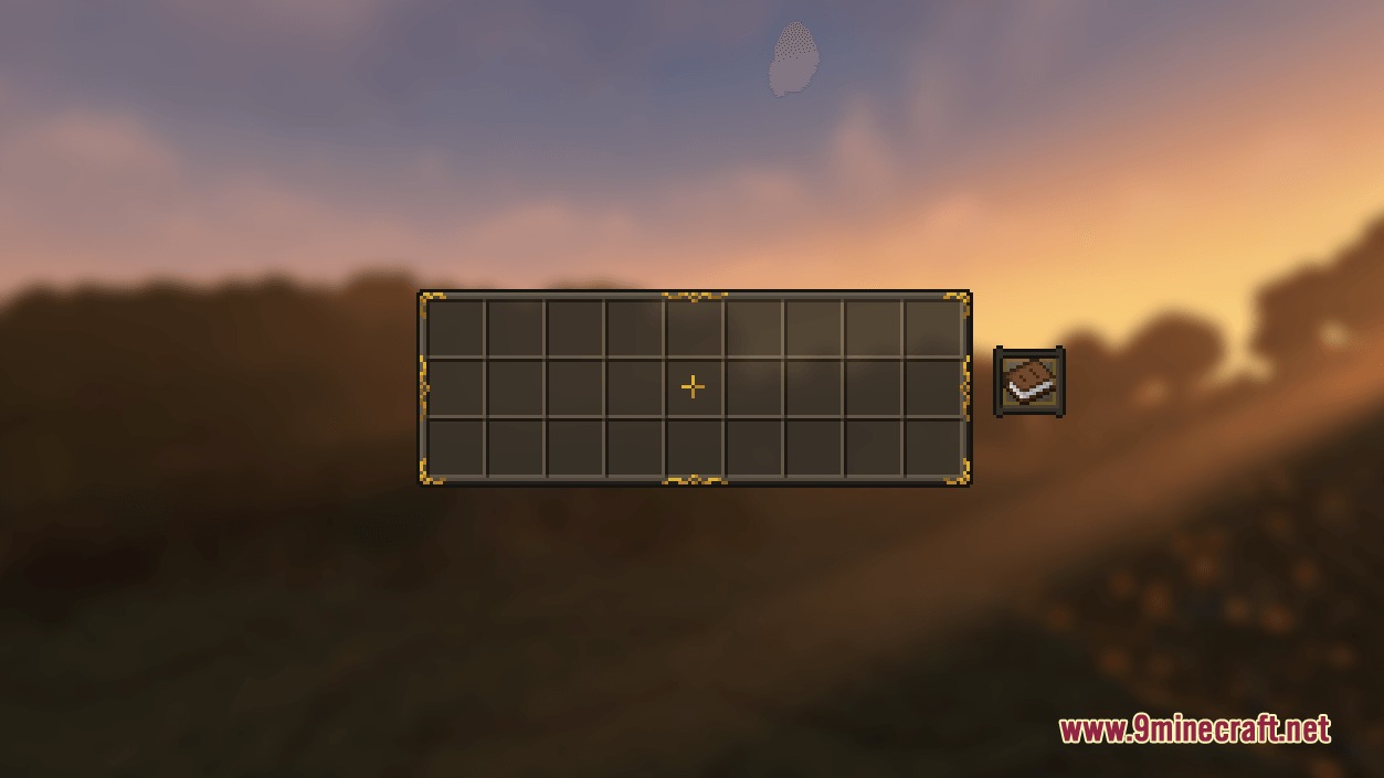 STONEBORN Denis' Mod Compats Resource Pack Screenshot 1 A dark fantasy inventory screen with a book icon and blurred background