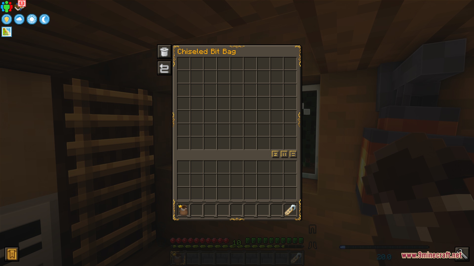 STONEBORN Meï's Additions for Modded GU is Resource Pack Screenshot 4 A dwarven themed inventory screen for the Chiseled Bit Bag storage item