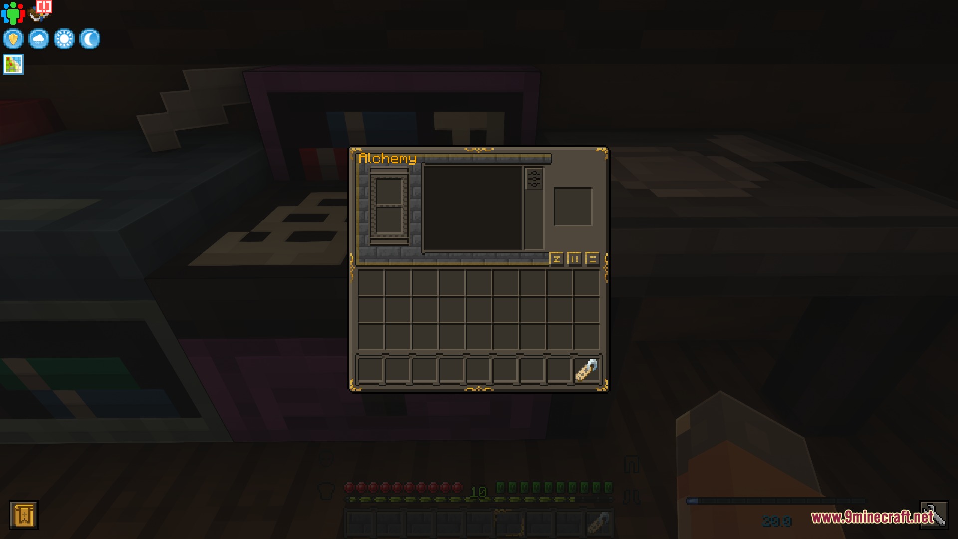 STONEBORN Meï's Additions for Modded GU is Resource Pack Screenshot 7 Custom alchemy menu with a dwarven stone texture from the resource pack