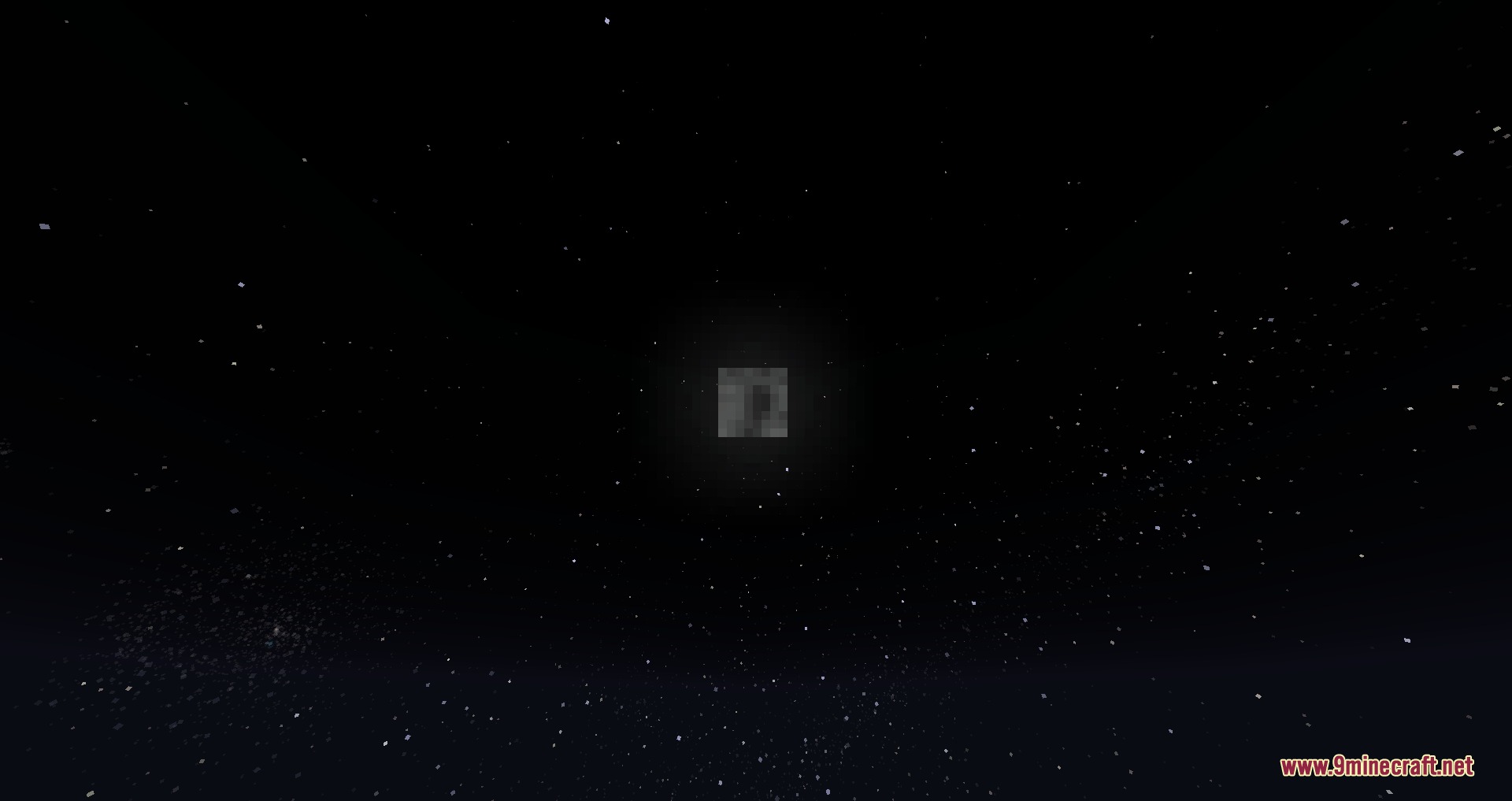 SV Kerbal Skies Resource Pack Screenshot 1 The Minecraft night sky features many stars and a square celestial body