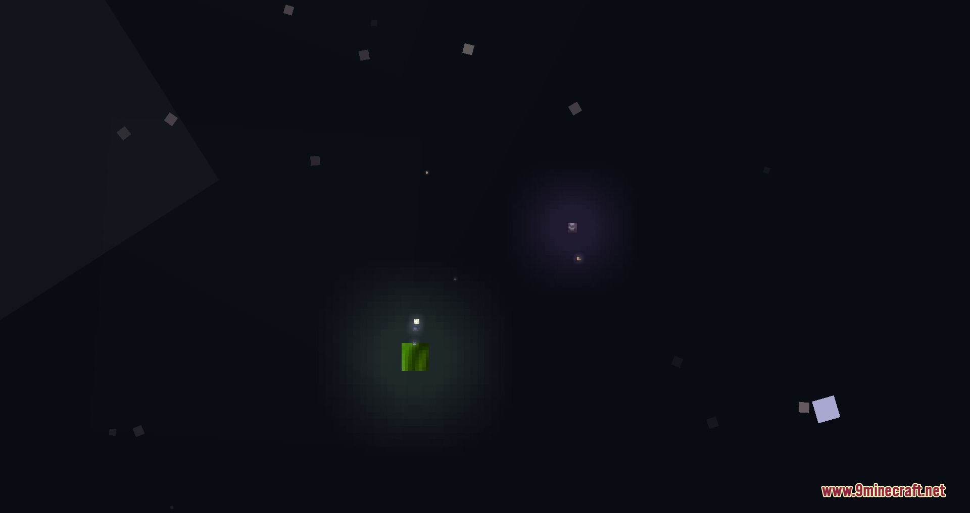 SV Kerbal Skies Resource Pack Screenshot 4 A glowing green planet and distant celestial bodies shine in the night sky
