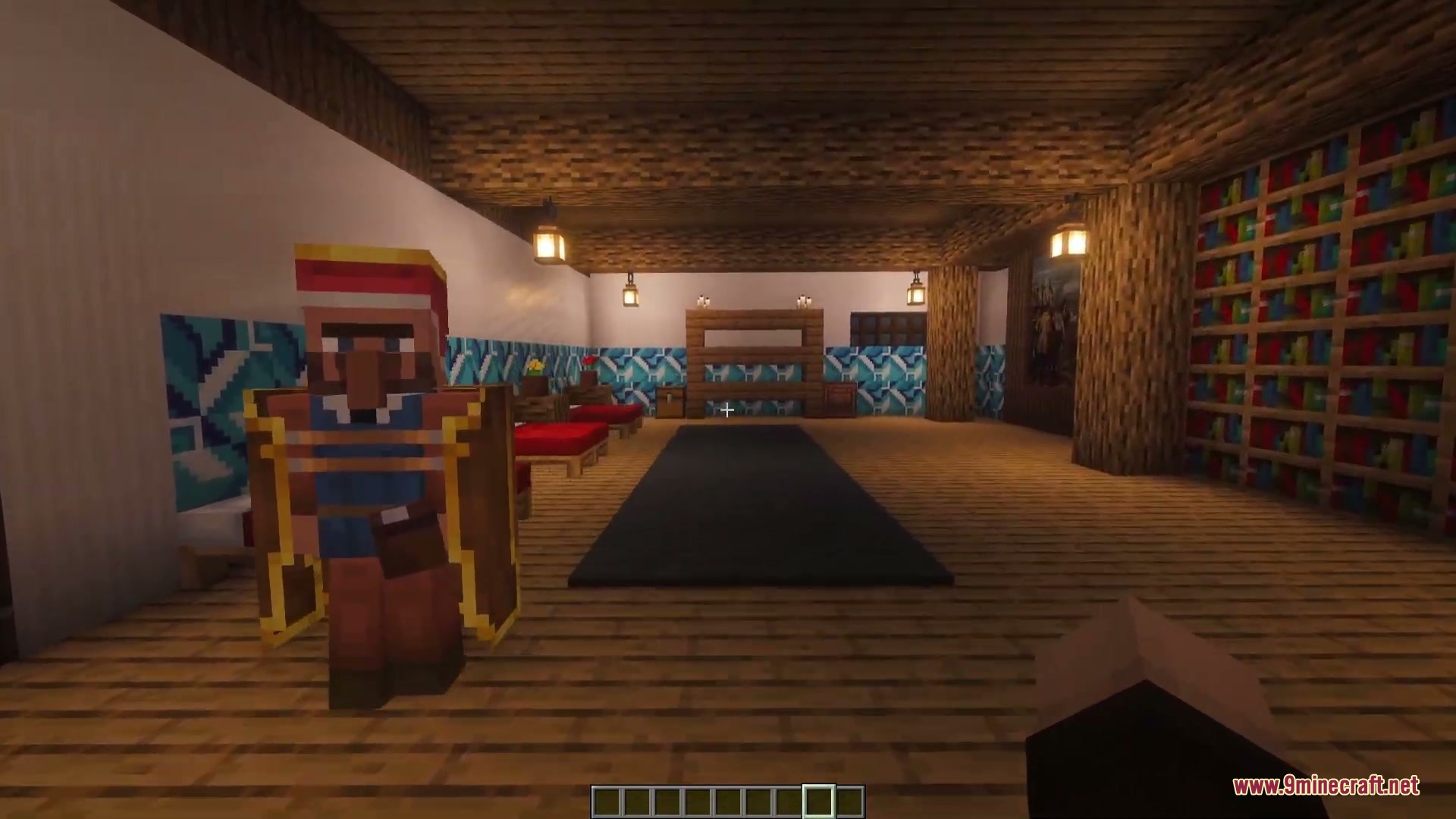 A villager wearing a King robe from Saffron Crown Conquest Mod