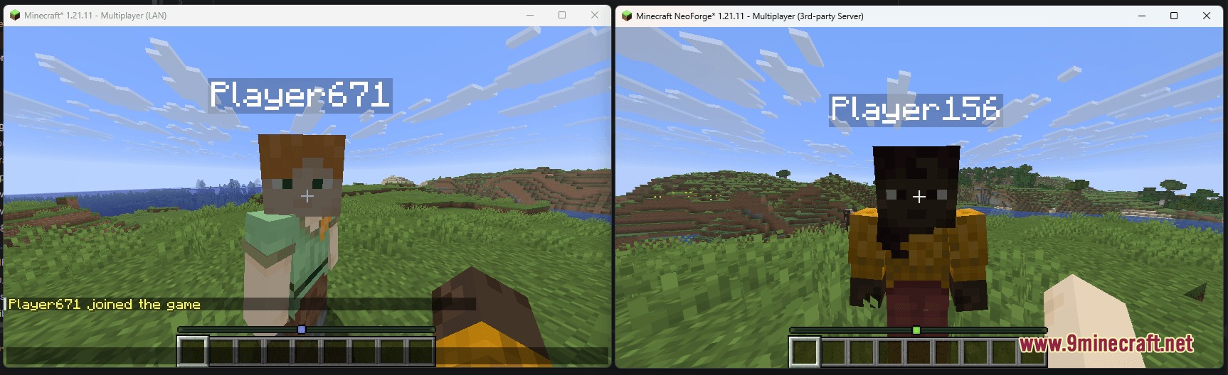 Safra Forge Mod Screenshot 2 Split screen view showing two players joined in a multiplayer game session