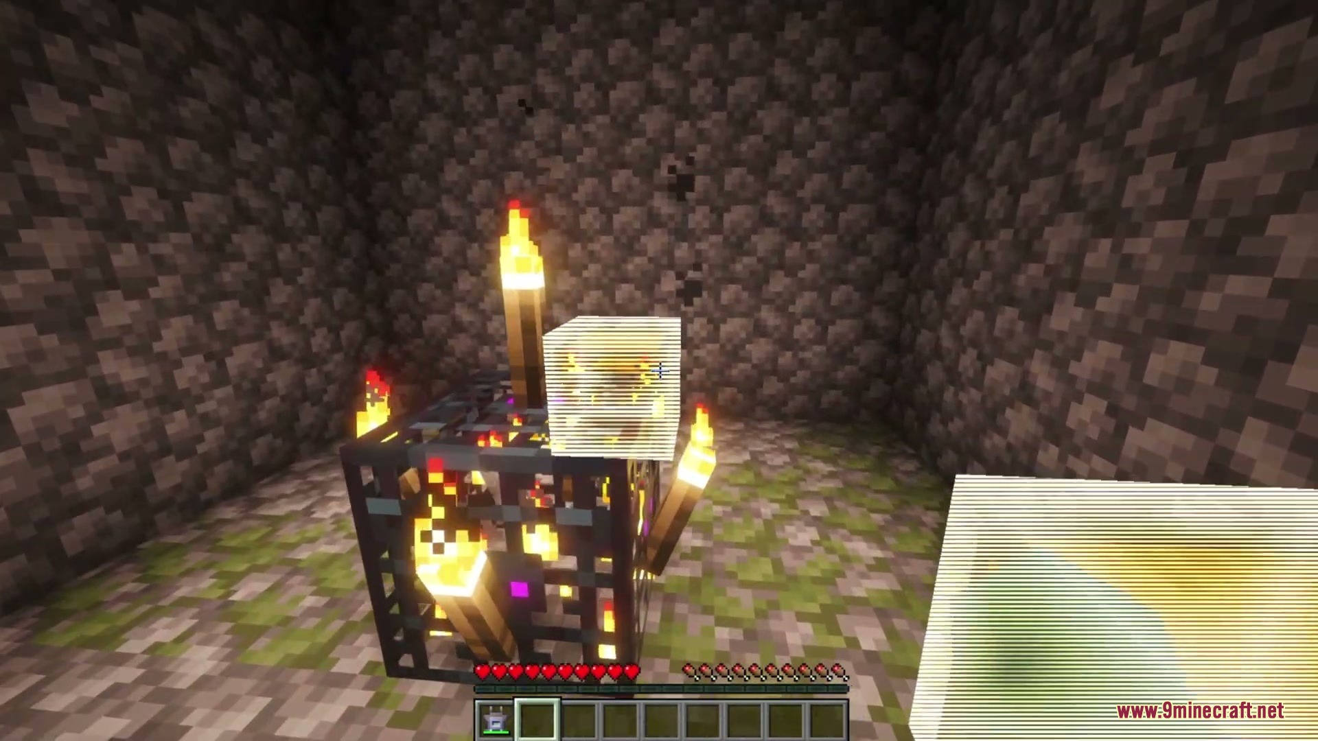 Scannable Reforged Mod Screenshot 3 Scannable Reforged Mod highlights a mob spawner with a glowing visual marker overlay