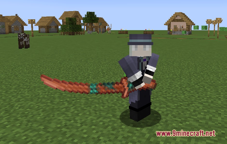 Scarlet Jetstream Edge Mod Screenshot 2 Player holding a long reddish orange Murasama blade in a grassy field