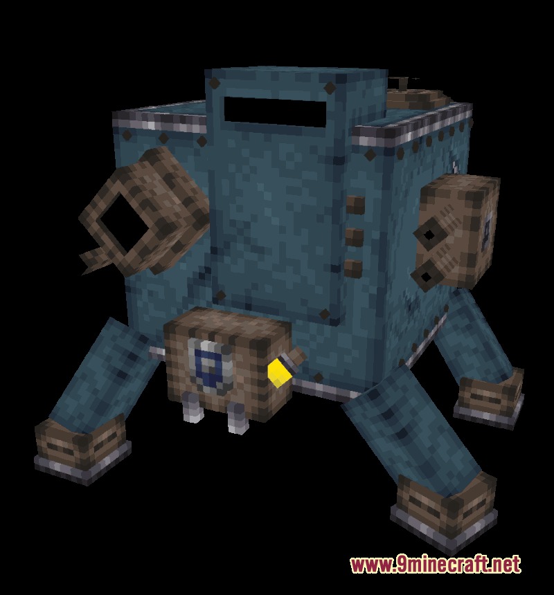 Blue four legged mechanical tank from the Federal Armament Consortium faction