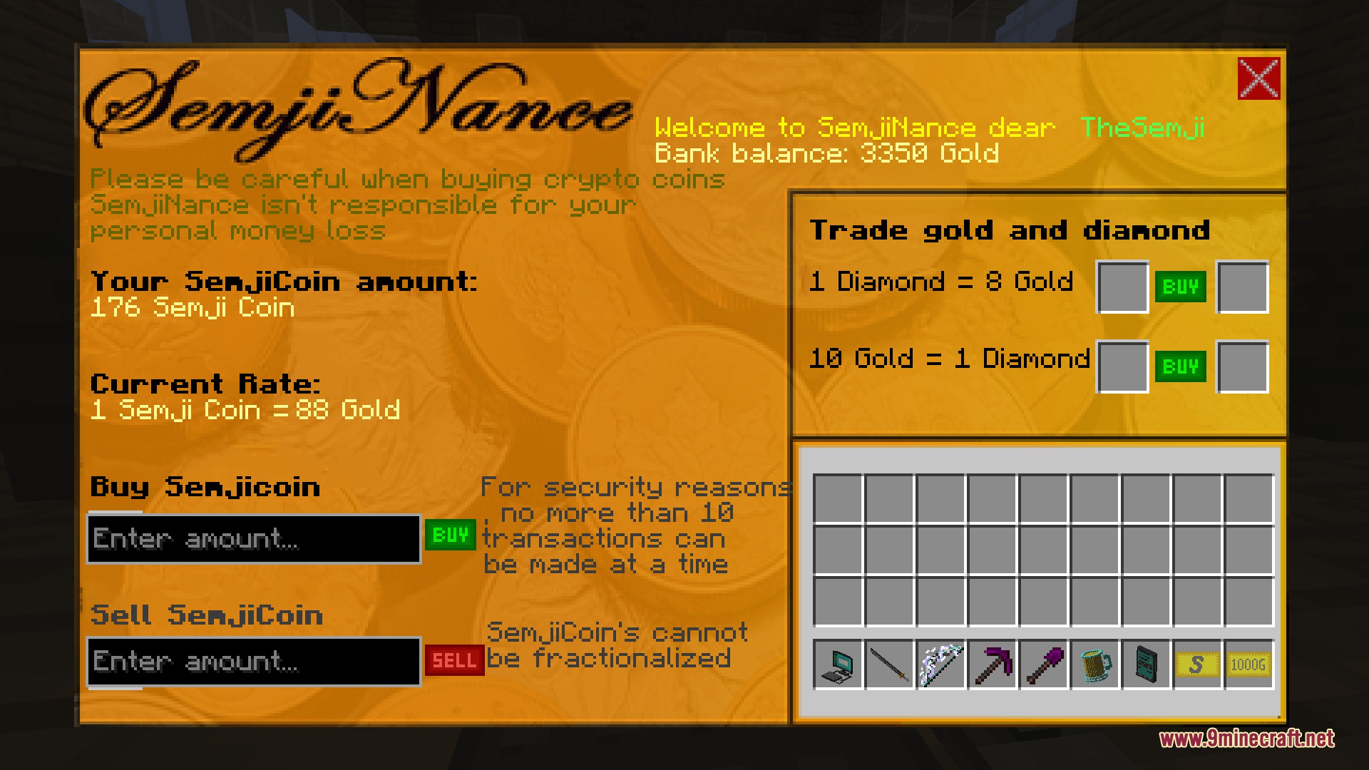 Semji Net Mod (1.21.1) – Shop Online and Trade Items with Digital Currency — screenshot 5