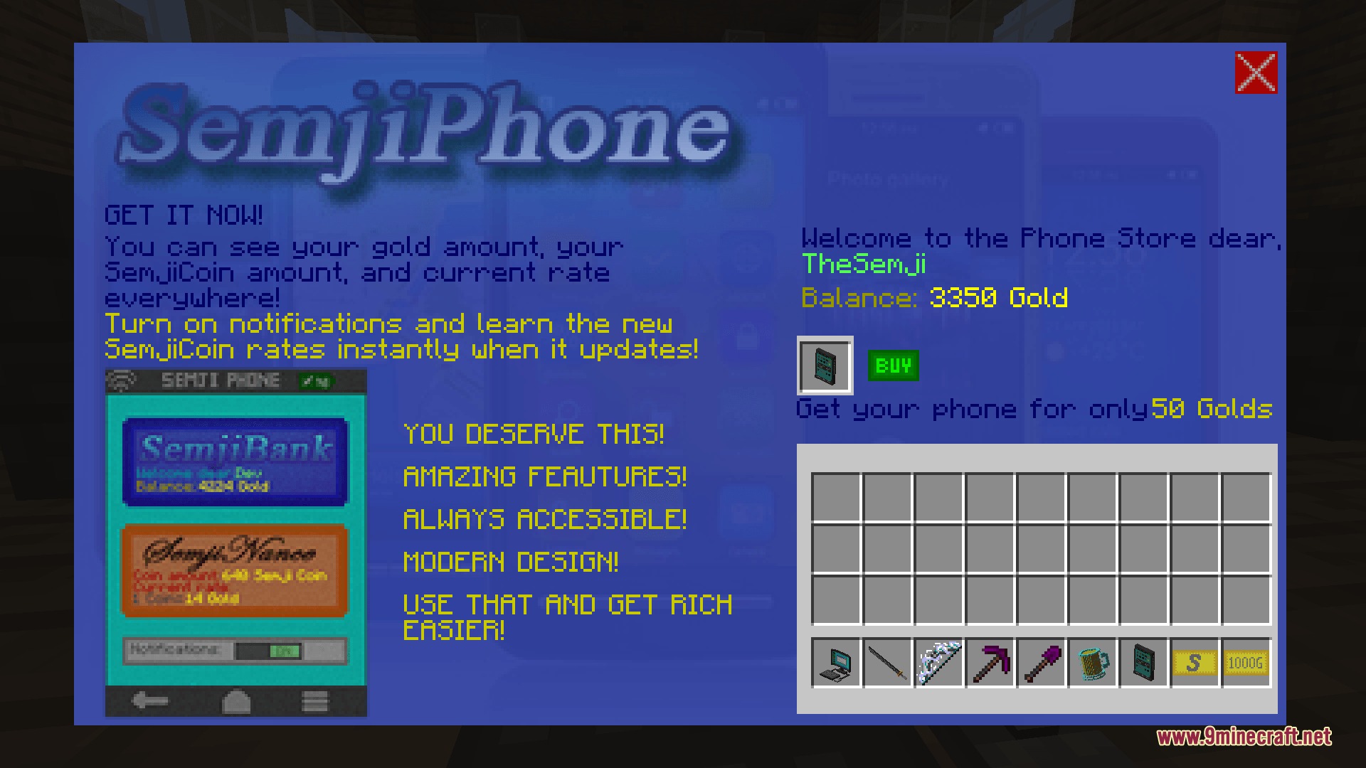 Semji Net Mod (1.21.1) – Shop Online and Trade Items with Digital Currency — screenshot 6