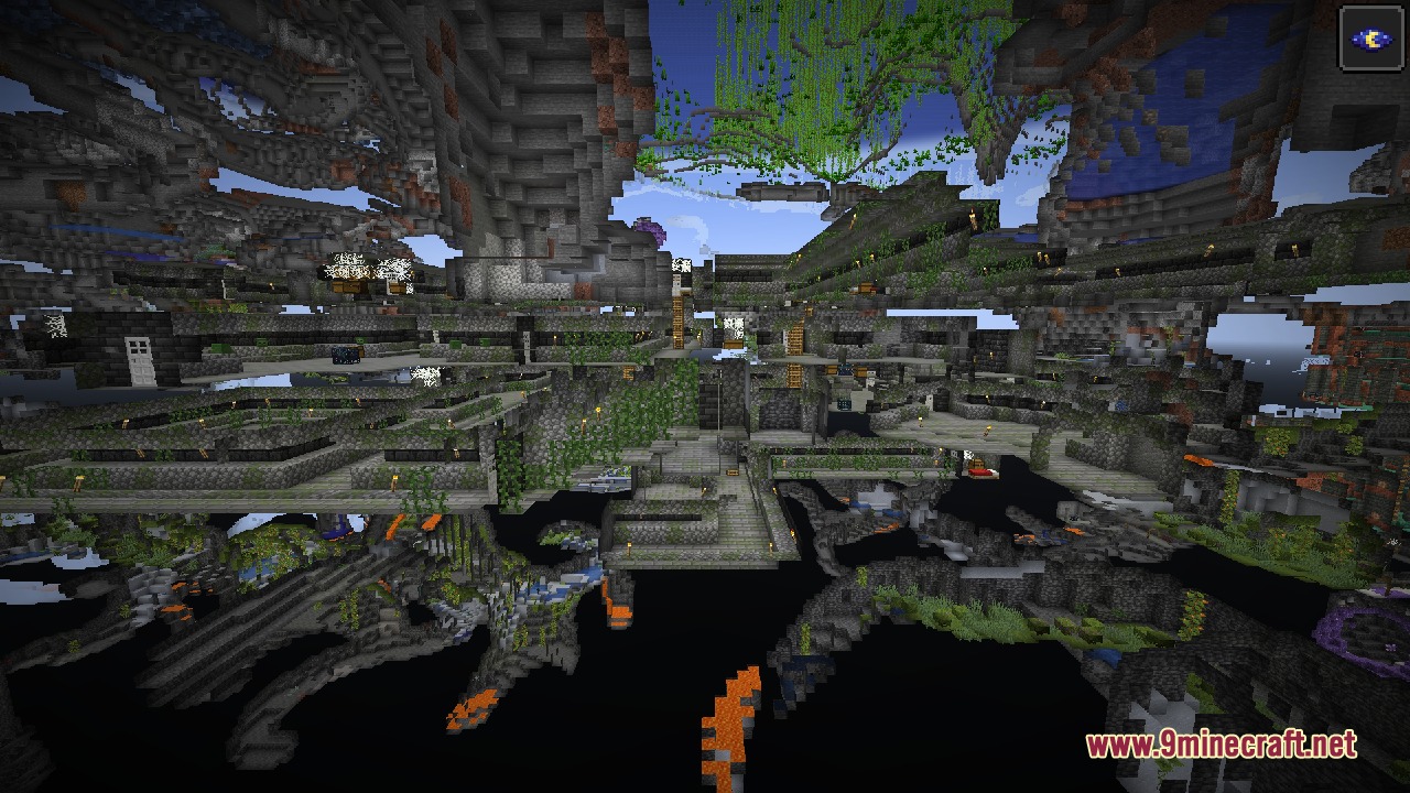 Shifted Chambers Mod Screenshot 4 Multi layered underground dungeon chambers with stone stairs and various monster spawner rooms