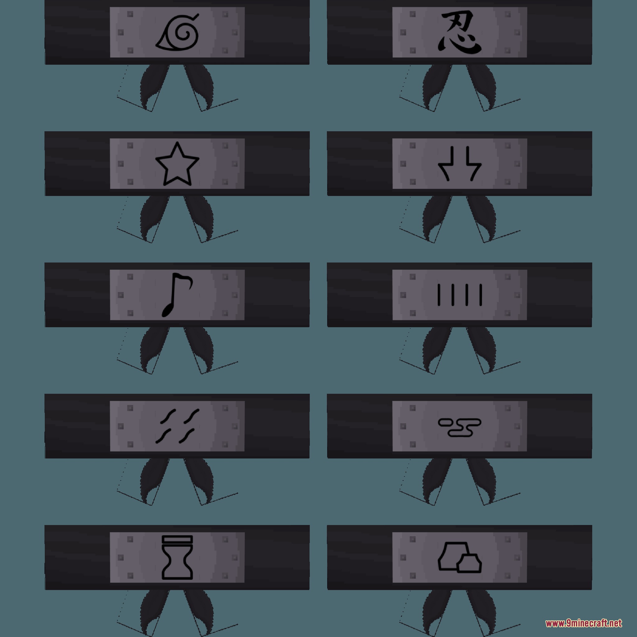 Shinobi Soulbound Mod Screenshot 7 A collection of ten ninja headbands from the Shinobi Soulbound mod