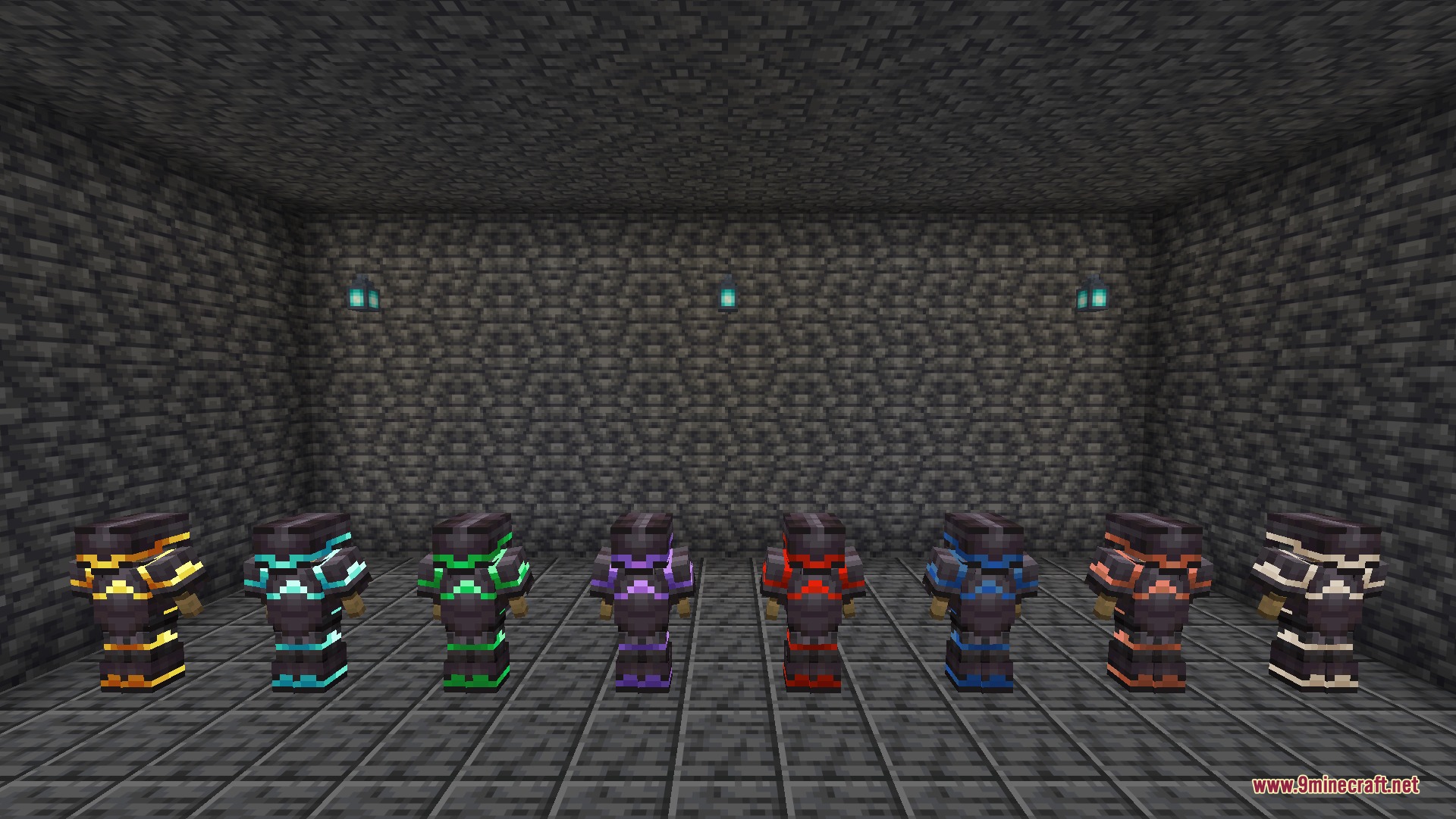 Shiny Armor Trims pack displaying various glowing armor designs