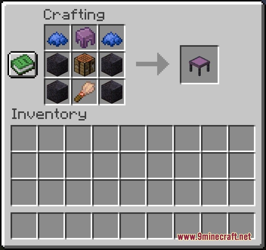 Shulker Stuff Mod Screenshot 3 Crafting recipe for a shulker dyeing station using blackstone and shulker shell