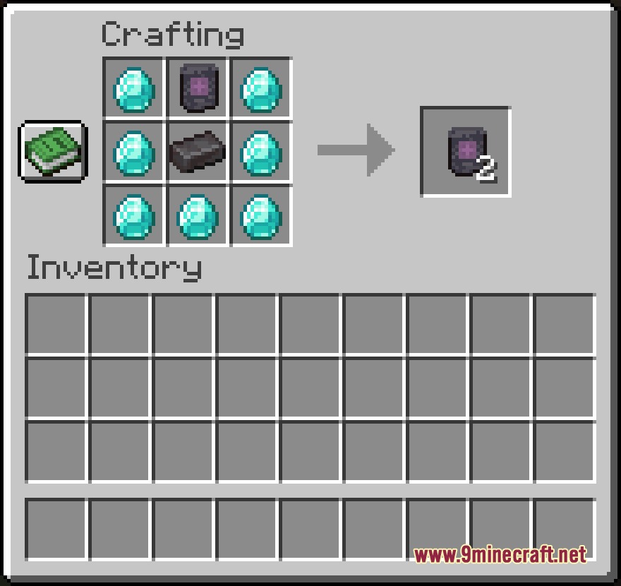 Shulker Stuff Mod Screenshot 7 Crafting recipe for duplicating a smithing template using diamonds and netherite ingot