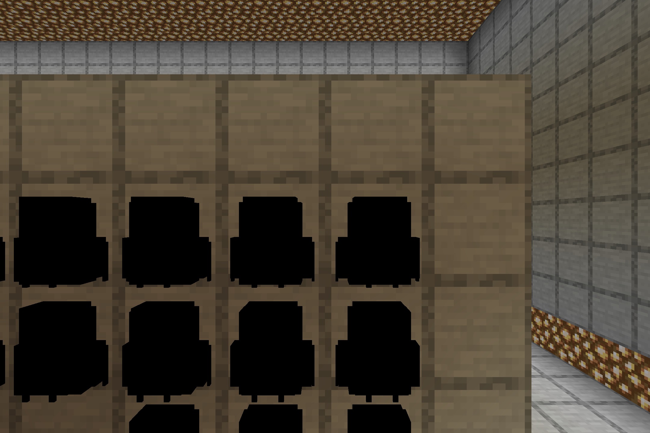 Shulkerboxes to Backpacks Resource Pack Screenshot 2 Close up view of black backpack models placed on a wooden structure