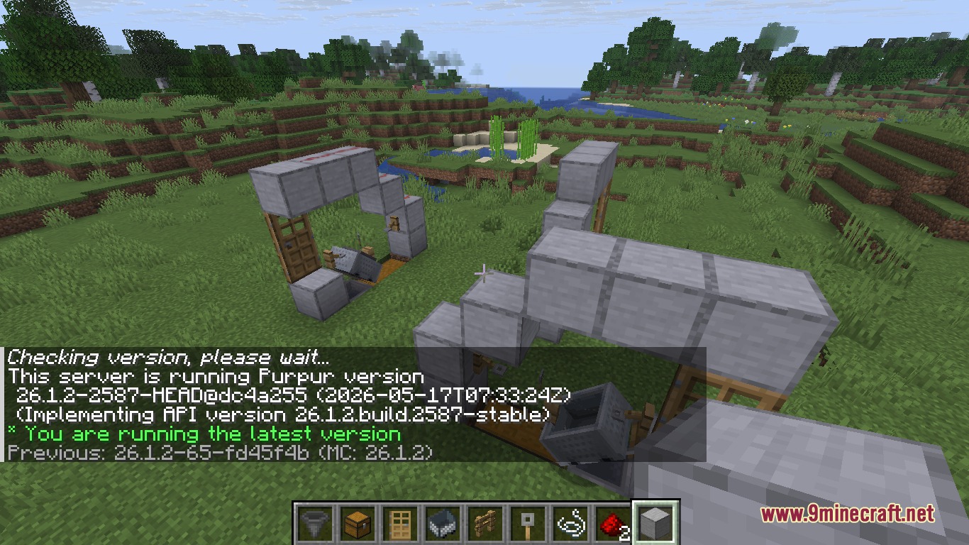 Minecraft player viewing the Silverline Engine Mod structure for duplicating tripwire hooks