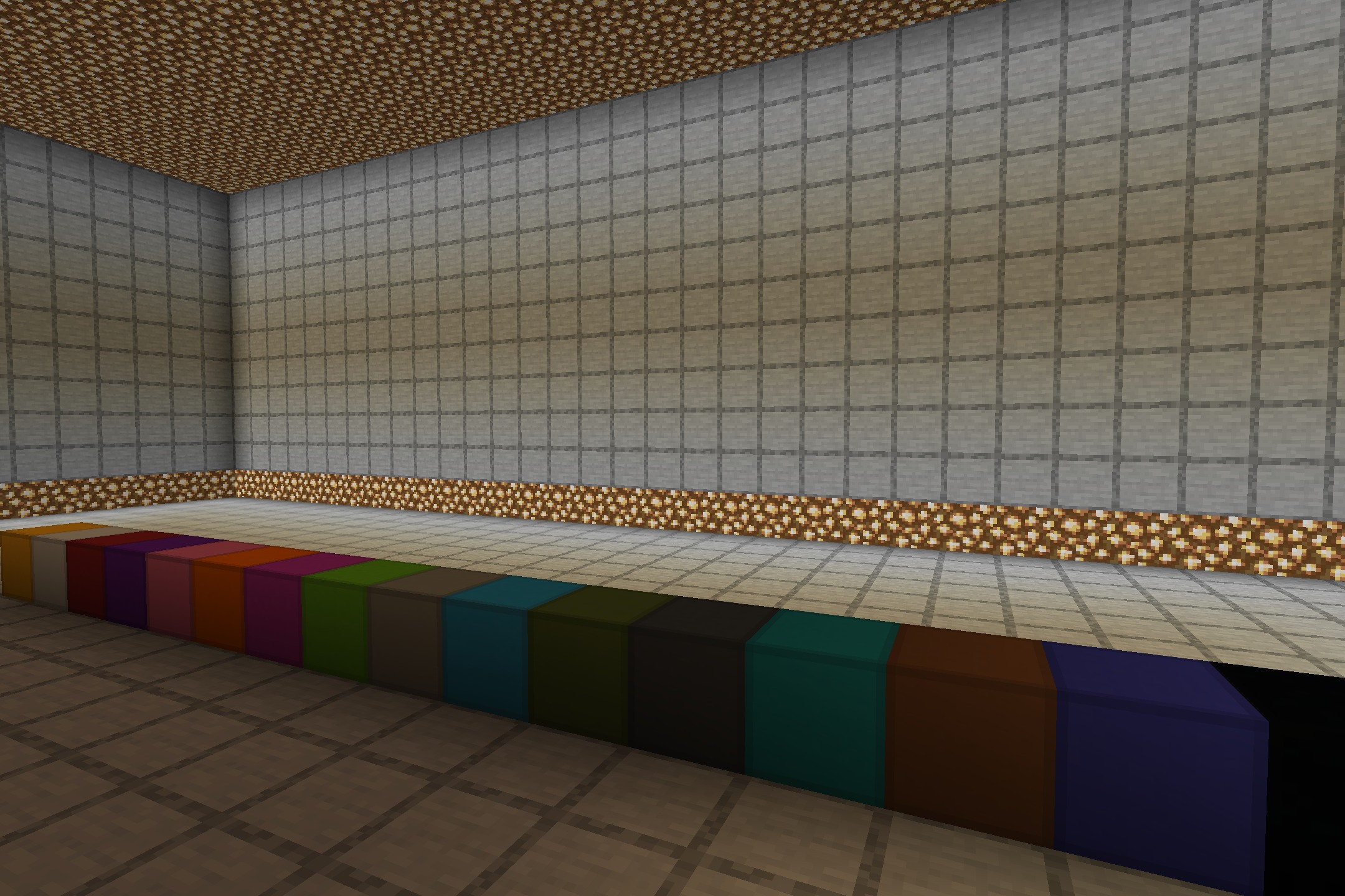 Simply Concrete Pack Resource Pack Screenshot 2 Perspective view of various clean concrete blocks inside a large tiled area