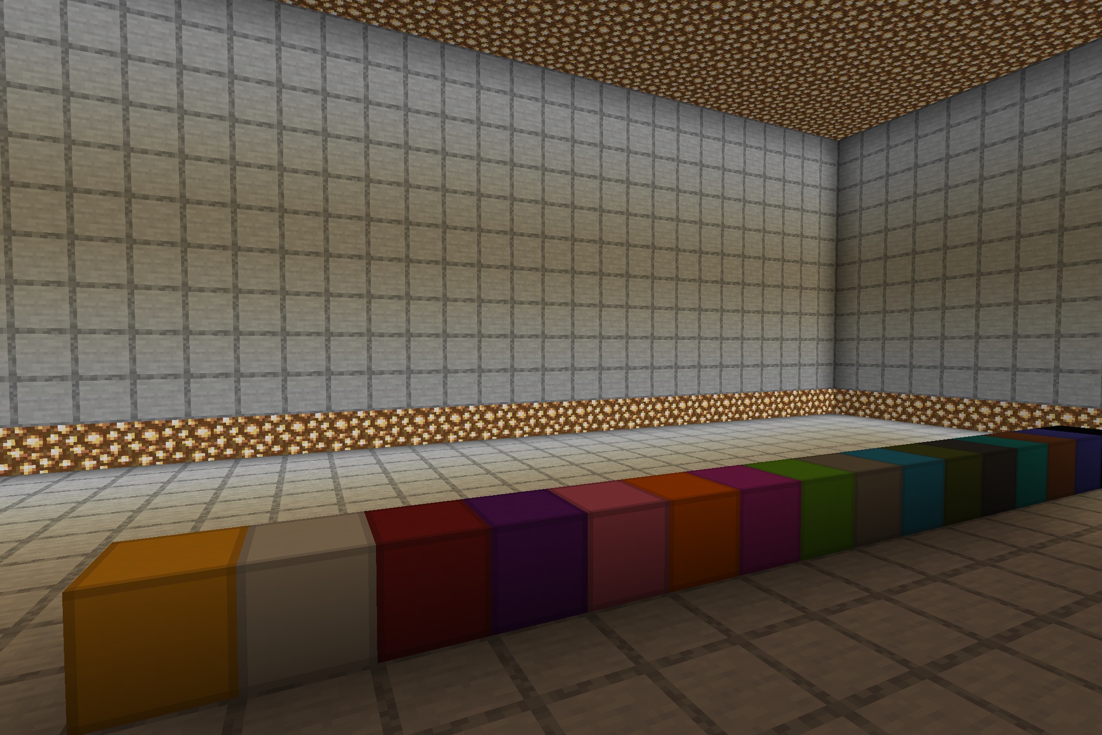 Simply Concrete Pack Resource Pack Screenshot 3 Showcase of various colored concrete blocks with smooth textures in a room