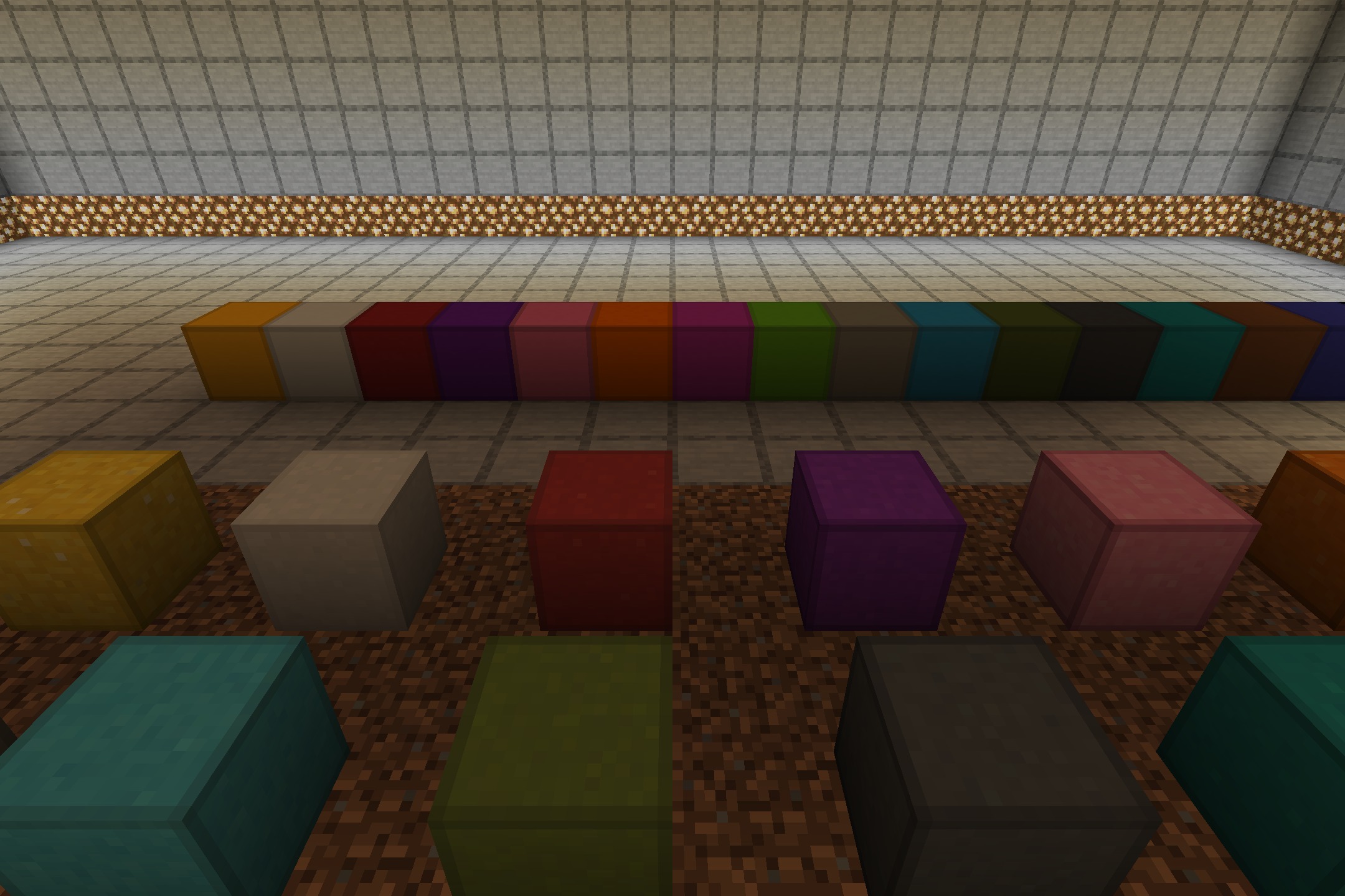 Simply Concrete Pack Resource Pack Screenshot 7 A wide display of various colored concrete blocks with smooth and flat textures