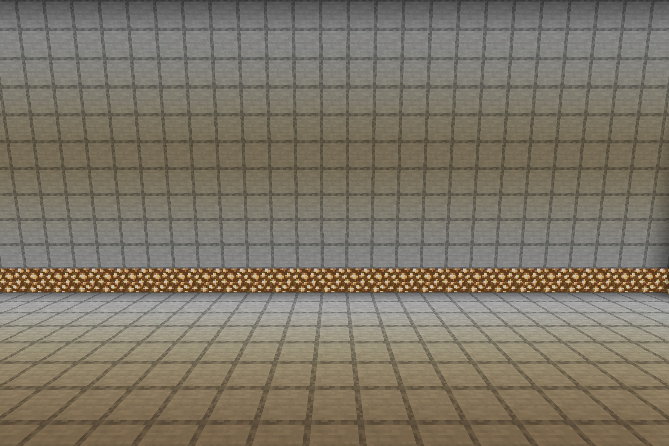 Smooth gray wool blocks covering the walls and floor of a large room