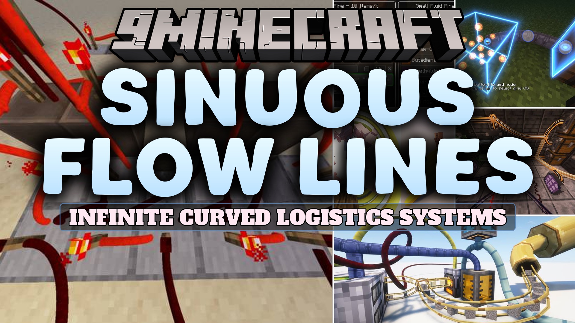 Sinuous Flow Lines Mod (26.1.2, 1.20.1) – Route Curved Pipes and Cables