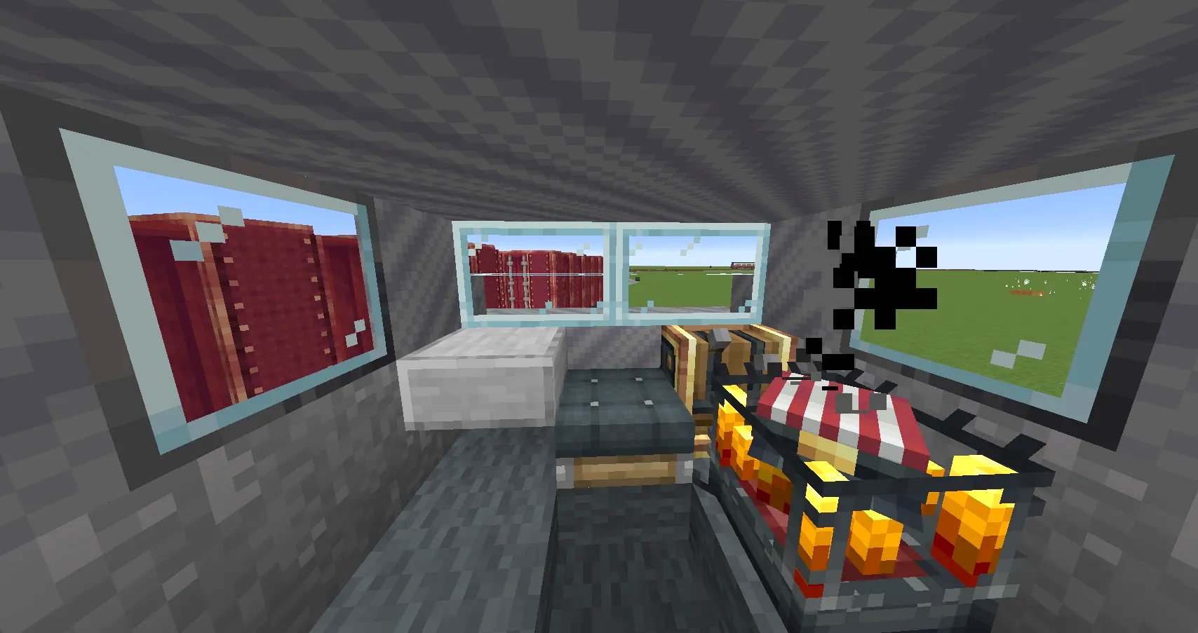 Sj X2000 High Speed Train Schematic Screenshots 4 Interior view of a train cabin featuring a bed and a campfire