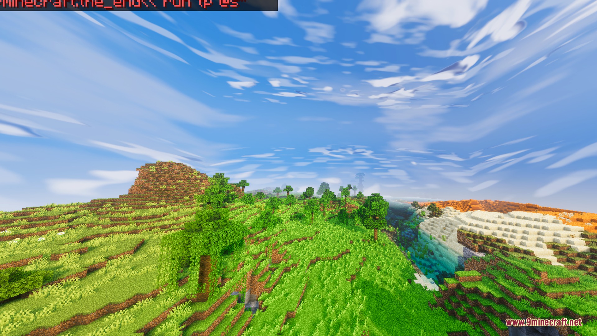 Skyfall Visuals Shader Screenshot 8 Vibrant green landscape with clear blue skies using the Skyfall Visuals shader