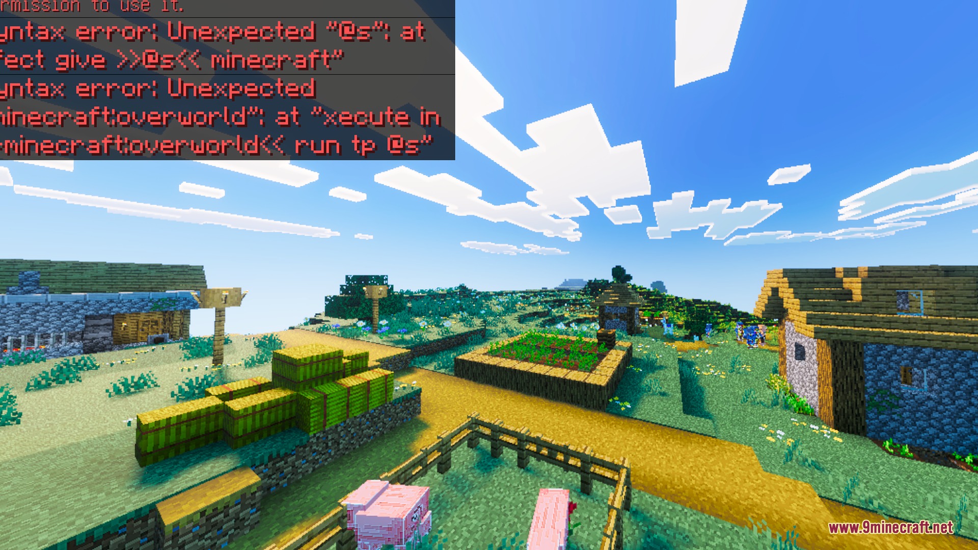 Skylix Visuals Shader Screenshot 4 Skylix Visuals enhances a sunny Minecraft village with vibrant colors and clear skies