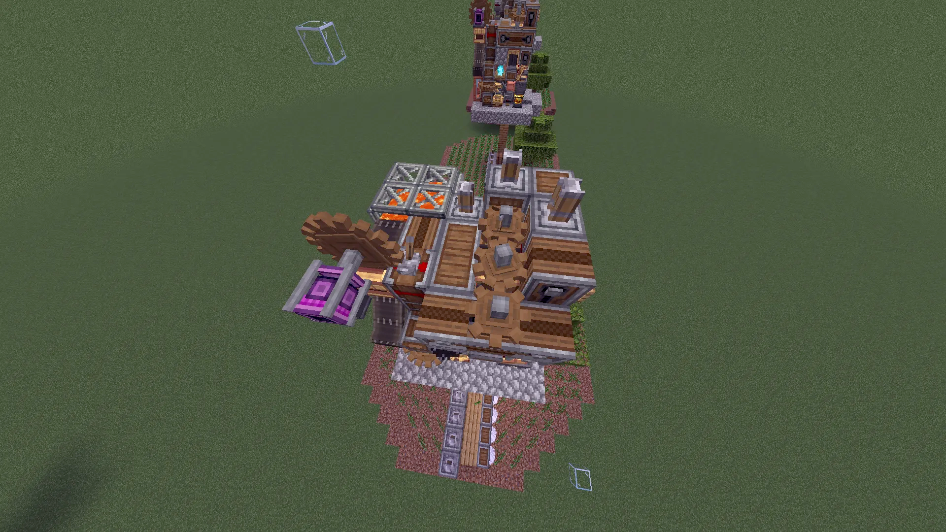 Top down view of the Small Wood to Diamonds Auto Farm factory