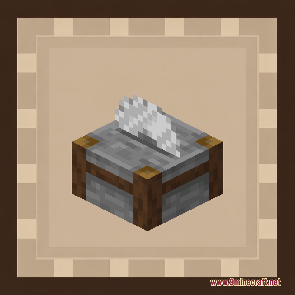Smart Back Packs Mod Screenshot 2 A stonecutter block with a rotating saw blade and wooden frame