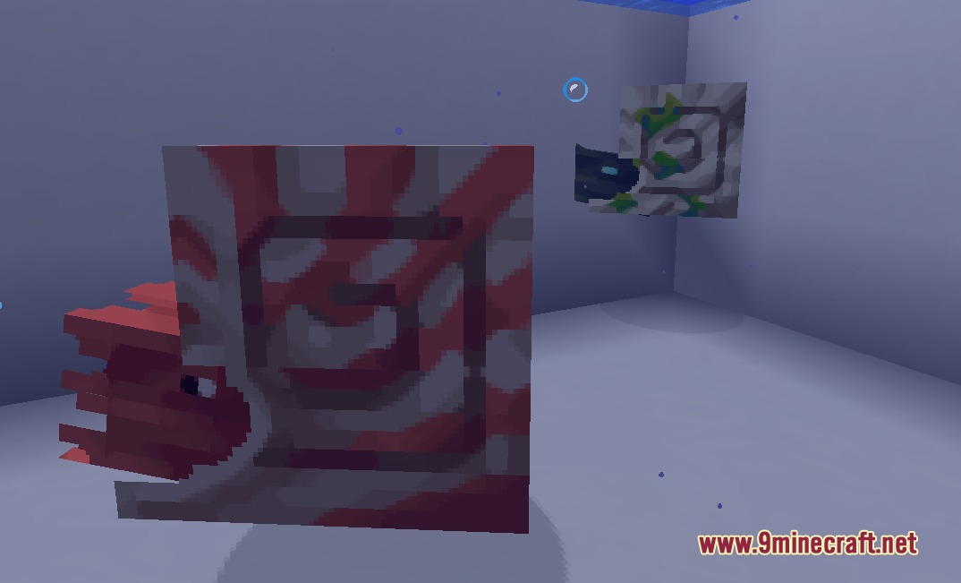 SnapshotXBR Resource Pack Screenshot 6 Two colorful nautilus creatures swimming in a clear blue underwater environment