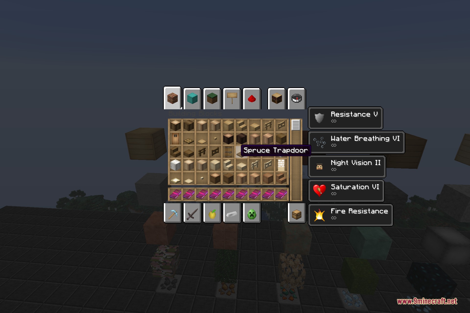 The Soartex Fanver item textures shown in the creative inventory