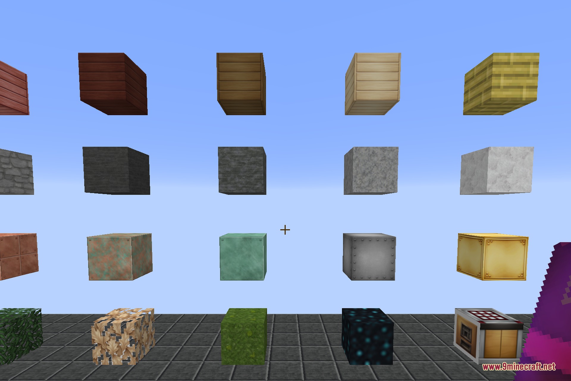 Close-up of the redesigned copper, metal, and ore blocks