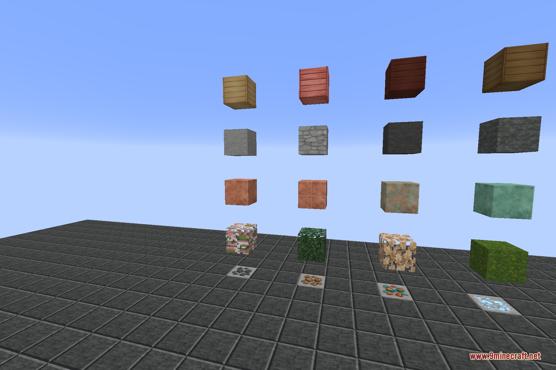 Angled view of the full block showcase in the Soartex Fanver style